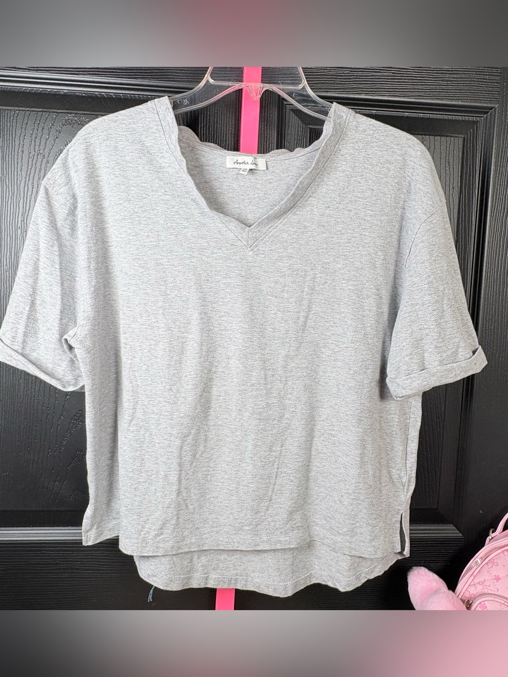 Another Love Light Heather Gray V-Neck Short Sleeve Tee